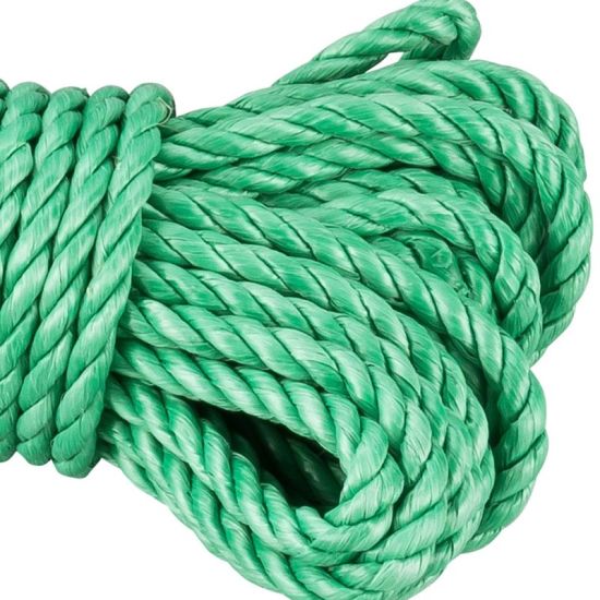 工厂批发3股绿色PP绳船用缆绳用于钓鱼和系泊