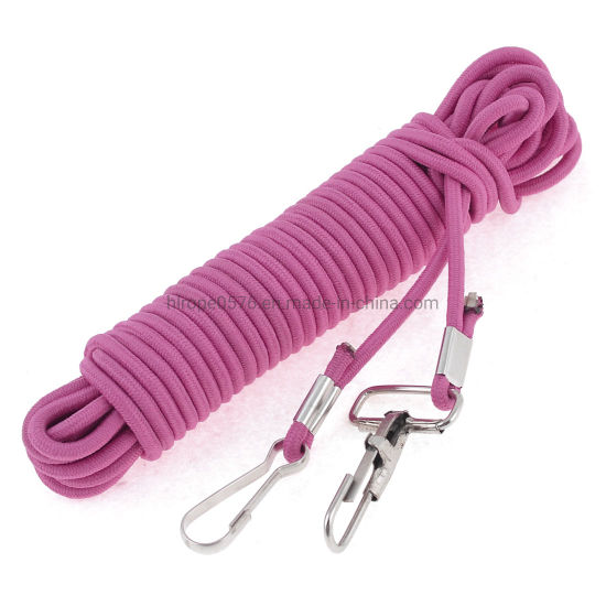5米渔具夹子钩紫红色弹性绳线电缆