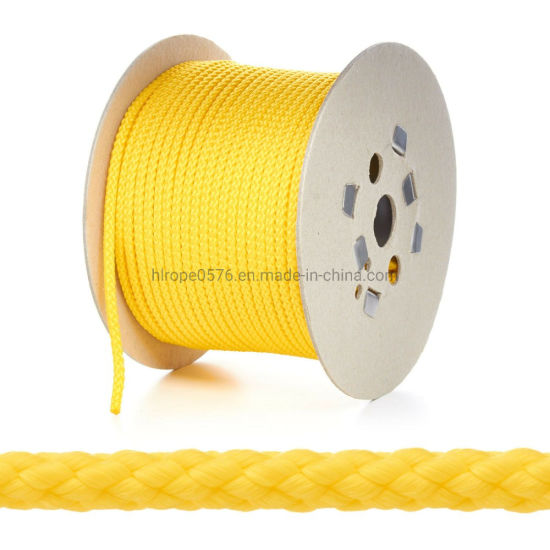 黄色聚丙烯绳编织聚绳结实的绳子露营帆船游艇
