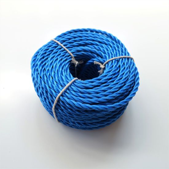 扭曲的聚丙烯蓝绳6mm X 30m蓝色塑料绳